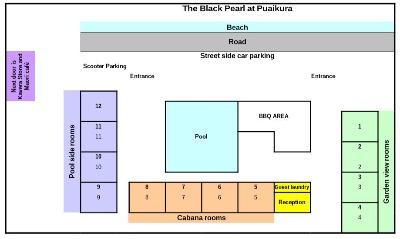 Layout of Resort apartments and facilities